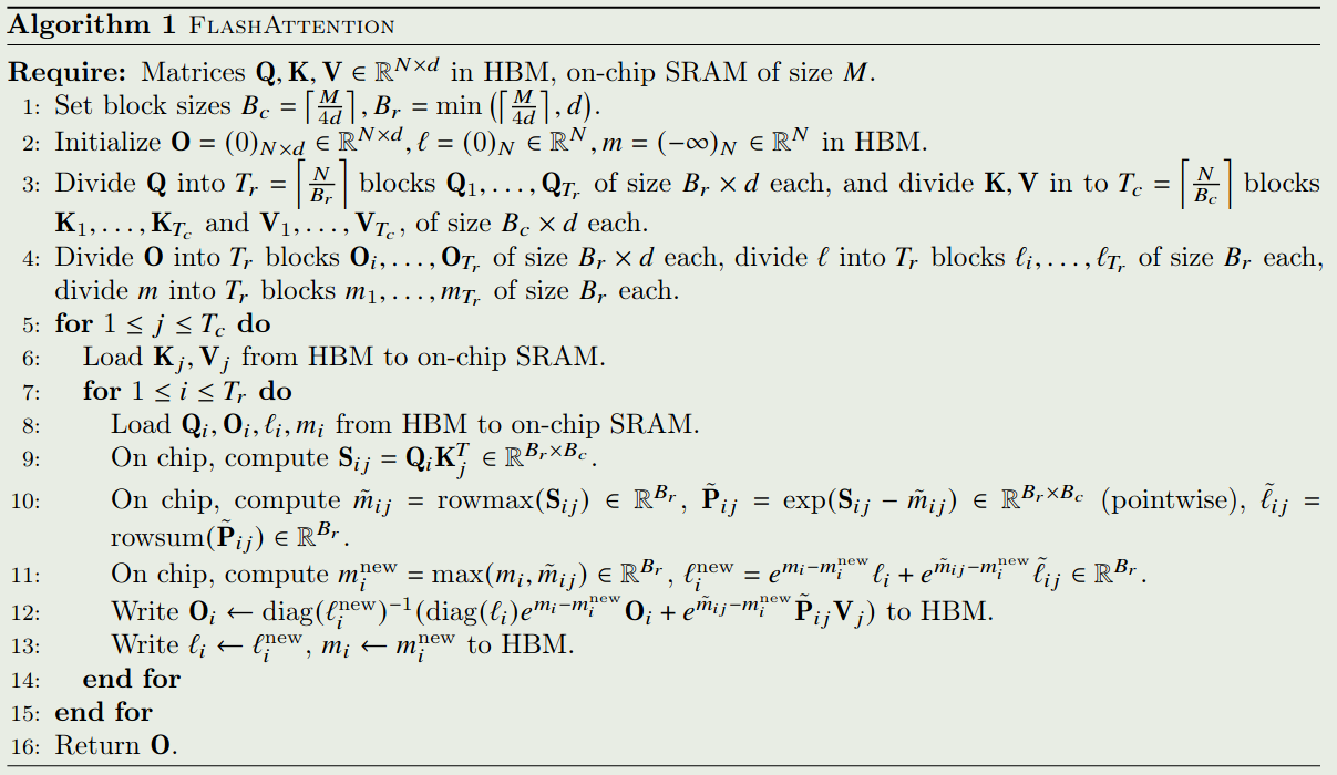 Flashattention algorithm